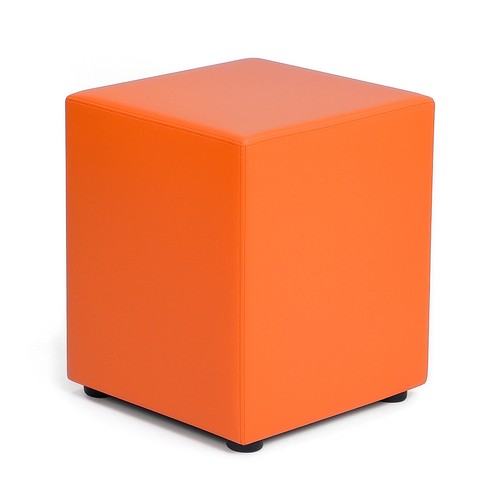 Cubo seduta ecopelle - , arancione
