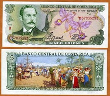 Costa Rica, 5 Colones, 1989