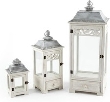 Set Di 3 Lanterne in Legno E