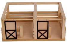 AmishToyBox.com Scuderia per Cavalli in Legno a 2 Stalle Giocattolo con Porte Scorrevoli