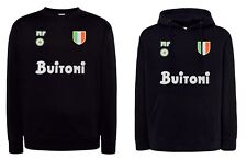 FELPA NAPOLI anni 80 scudetto MARADONA calcio 87 nera cappuccio o senza 10 coppa