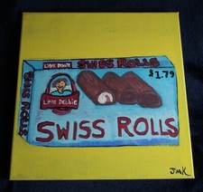 Swiss Rolls #1 Dipinto (12"x12") Acrilico su Tela Tesa (2018)