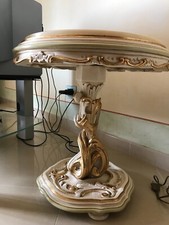 TAVOLINO STILE LUIGI XVI IN LEGNO INTAGLIATO LACCATO DORATO IN ASTA IL SALOTTO