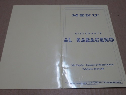 Vecchio menù ristorante - menù, al