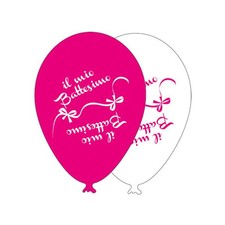 20 Palloncini in lattice MEDIUM 28 cm BATTESIMO bambina bianco rosa 09WD