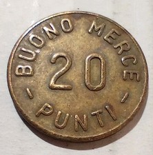 Raro Gettone Buono Merci 20 Punti International Micro Park Italia Vintage