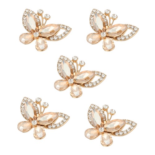 5pcs farfalle con strass - con,