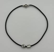 Collana/bracciale Pandora in pelle 16” con ciondoli valigia London Bus & Paris