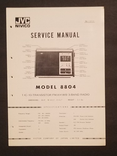Jvc modello 8804 manuale di - jvc,