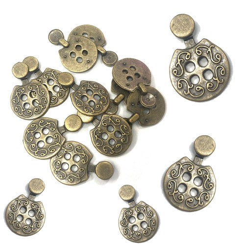 Vintage 16mm bronzo bottoni - vintage,
