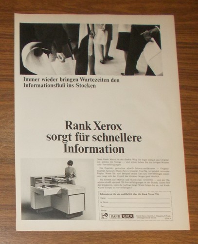 Rara pubblicità rank xerox - pubblicità,