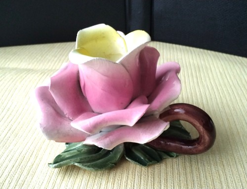 Bougeoir fleurs barbotine - bougeoir,