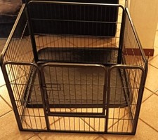 Recinto per Cani Gatti Pieghevole Recinzione Gabbia 4 pezzi con porta 80X80X60H