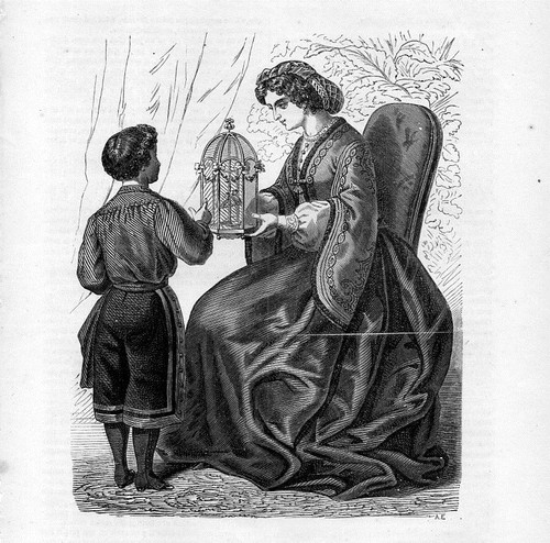 Stampa antica donna - antica, e