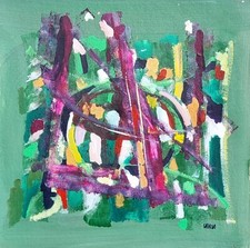 Fausto Ghiglia ( Pinerolo TO 1959 ) Quadro Astratto Moderno Informale, Acrilico 