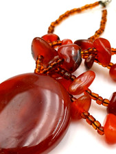 COLLANA LUNGA CORNIOLA  ANNI 80/90'