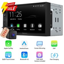7 Pollici QLED Autoradio 2 DIN Wireless Android Auto & CarPlay RDS USB Bluetooth