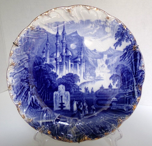 Antique flow blue decorator - flow,