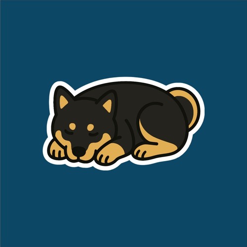 Adesivo shiba inu nero e - adesivo, (nero