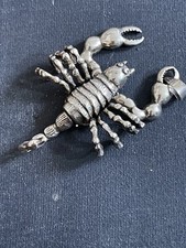 Pendente in Argento Massiccio Segno Zodiacale Vintage Scorpione Snodabile