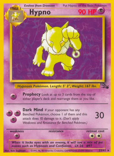 Hypno pokemon fossil - hypno, 23/62