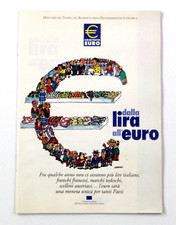 Dalla Lira all'Euro Opuscolo Informativo Disegni di Emilio Giannelli Brochure