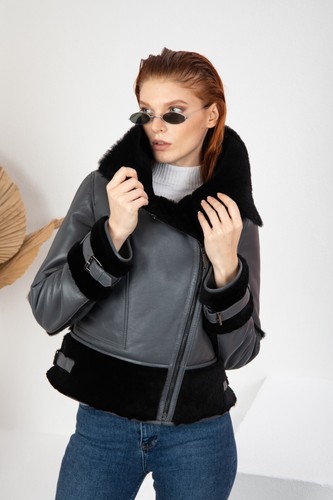 Giacca donna grigio - , shearling