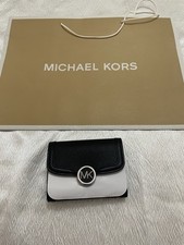 Portafoglio Logo Mk Donna Zip Around Wallet Womens Michael kors Leida Nero Black