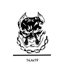 Adesivo auto BULLDOG NERO vinile moto scooter camion casco tuning 14,4X19cm