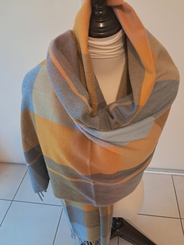 Large écharpe orange - et, bleu