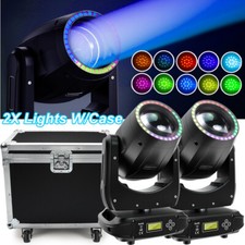 2PZ 200W 8prisma GOBO fascio LED luce di scena con custodia testa mobile DMX faretto discoteca