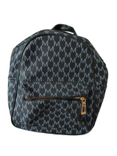 Borsa Zaino Donna PVC mano e spalla cerniere dorate fantasia nera