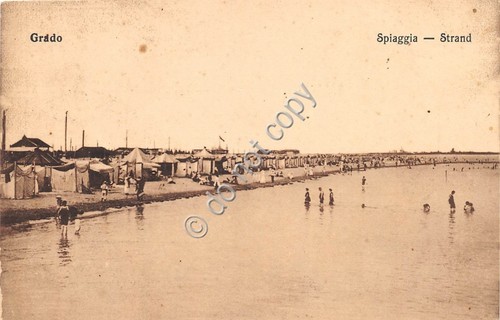 Cartolina grado spiaggia - cartolina,