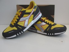 Nuovo con scatola DIADORA TITAN seb coe UK 8,5 giallo argento rosso terrazza borg casual elite
