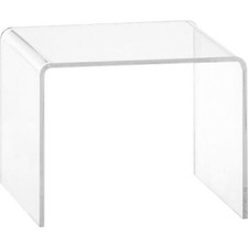 Tavolino - alzata in plexiglass trasparente spessore 1 cm. misure 35x33xH.26,5