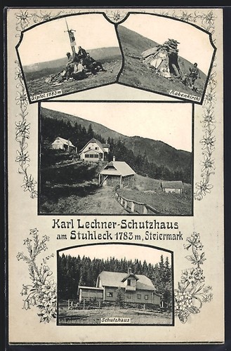 Karl lechner schutzhaus - ak,