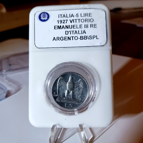Italia lire 1927 argento - 5,