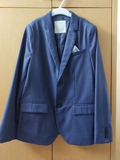 giacca elegante bambino11/12 anni da cerimonia ZARA in fresco lana blu chiaro