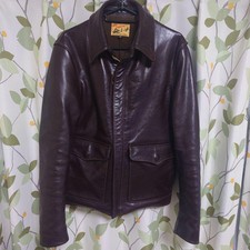 Giacca di pelle usata The Few Crusaders giubbino singolo uomo taglia 38 marrone