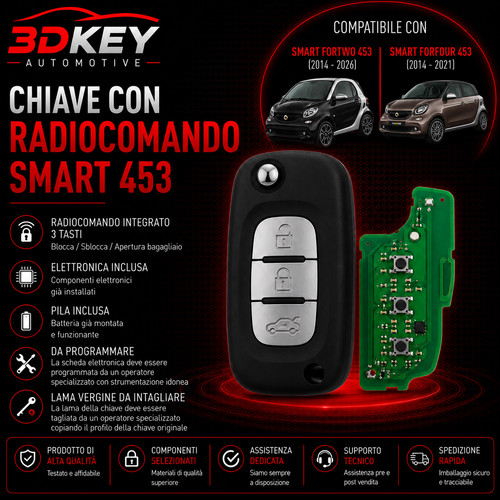 Chiave smart fortwo - chiave, forfour