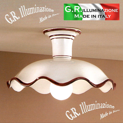 Plafoniera ceramica bianco - plafoniera,