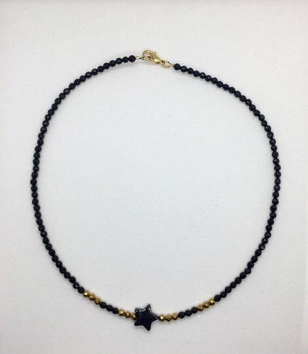 Collana onice nero con - in,