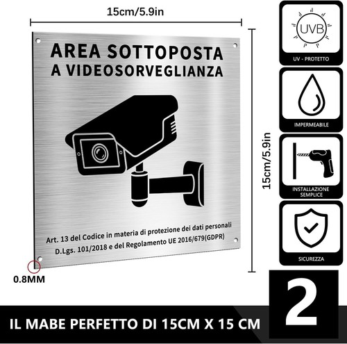Cartello area videosorvegliata - cartello,