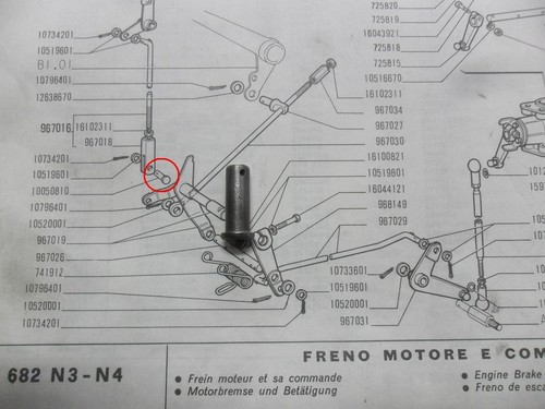 Perno forcella tirante freno - forcella,