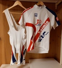 MAGLIA/MAGLIETTA+SALOPETTE/BODY CICLISMO-SMS Santini Bormio, tg 44/46 M, vintage