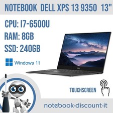 Notebook DELL XPS 13 9350  cpu i7-6500u  Ram 8gb SSD 240 GB TOUCHSCREEN  GRADO B