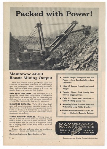 Manitowoc engineering 1957 - co.,