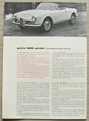 Alfa romeo giulia 1600 spider - romeo,