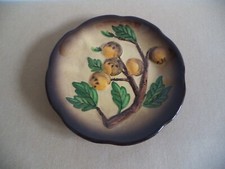 MGA Giuseppe Mazzotti Albisola piatto in ceramica decorato frutta rilievo 19,5cm