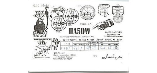 Scheda qsl ha5dw 1987 - qsl,